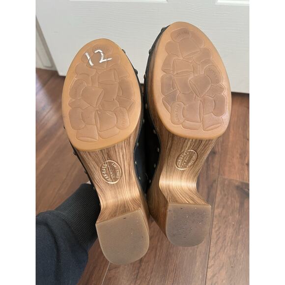 KORK-EASE Darby Black Leather Woodgrain Platform Slingback Clogs Shoes Sz 9M - Picture 13 of 13